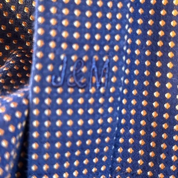 Johnston & Murphy Blue Orange Dot  Long Sleeve Button Down Dress shirt size XXL - Picture 6 of 8
